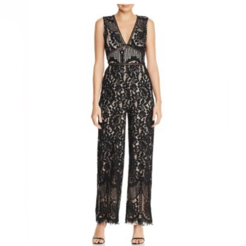 Elegant Black Lace Evening jumpsuit